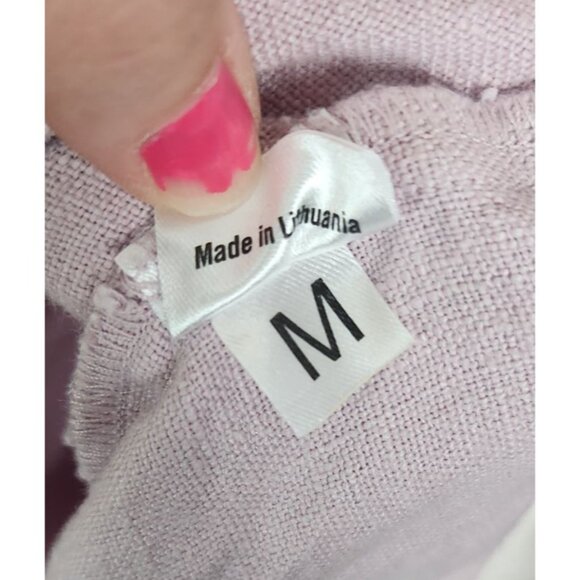 Salter House Women's Sz. M Linen Robe In Lavender - Picture 7 of 7